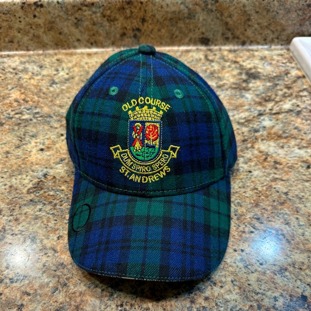 Vintage St. Andrews Old Course Golf Hat Plaid Tartan Wool NWOT New